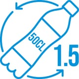 Number of 50 cl plastic bottles used to produce this recycled polyester product.